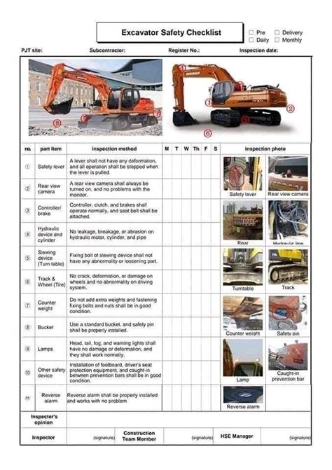 excavator online|free excavator checklist.